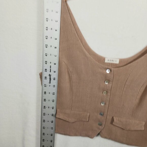Kori, Women's Linen Blend Vest Button Down Front, Size Large, runs small Boho - Picture 11 of 15